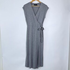 COA Wide Leg Cropped Jumpsuit Size 1 (Fit Medium?) Wrap Tie Waist Stretch‎